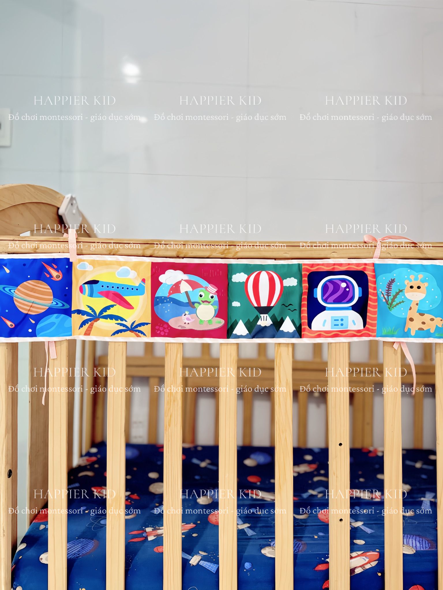  Quây cũi/nôi vải cho bé từ 0-18 tháng phát triển thị giác và trí não 