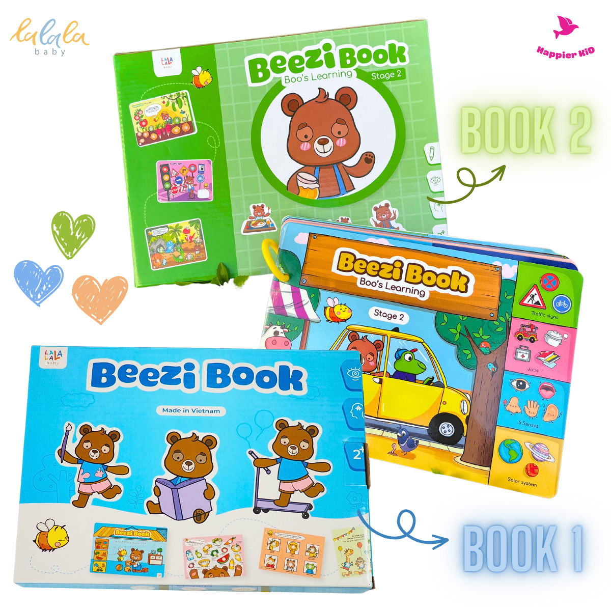  Học liệu bóc dán beezi book montessori Lalala baby nhiều chủ đề đa dạng, song ngữ Anh Việt 
