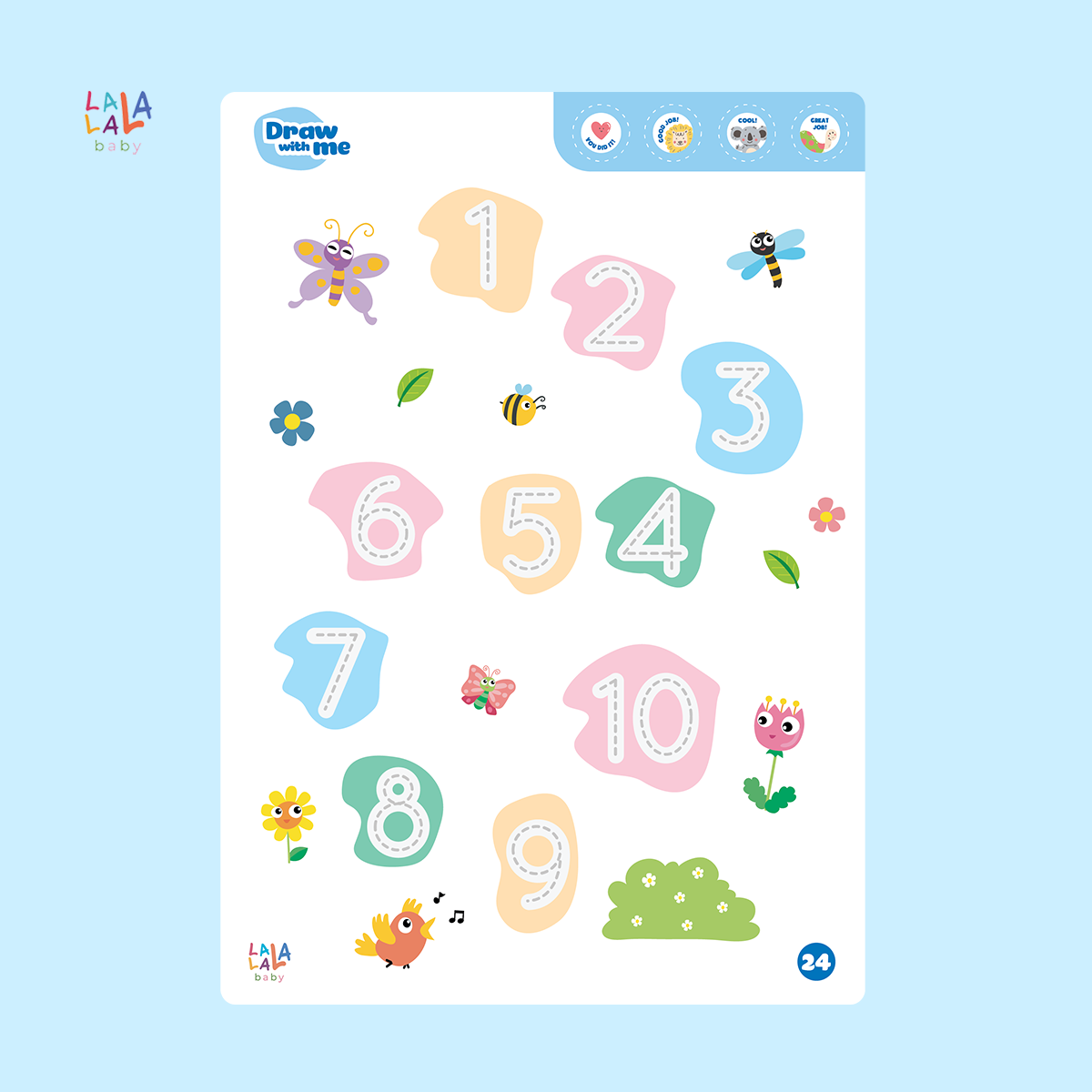  Sách luyện cầm viết Shape Me Lalala Baby, bôi xóa được, tặng kèm 5 bút + cục bôi 