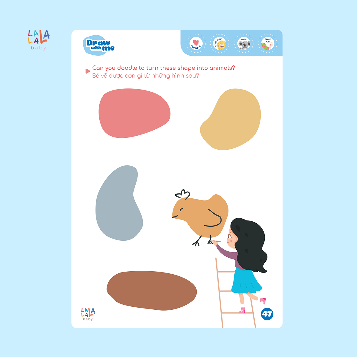  Sách luyện cầm viết Shape Me Lalala Baby, bôi xóa được, tặng kèm 5 bút + cục bôi 