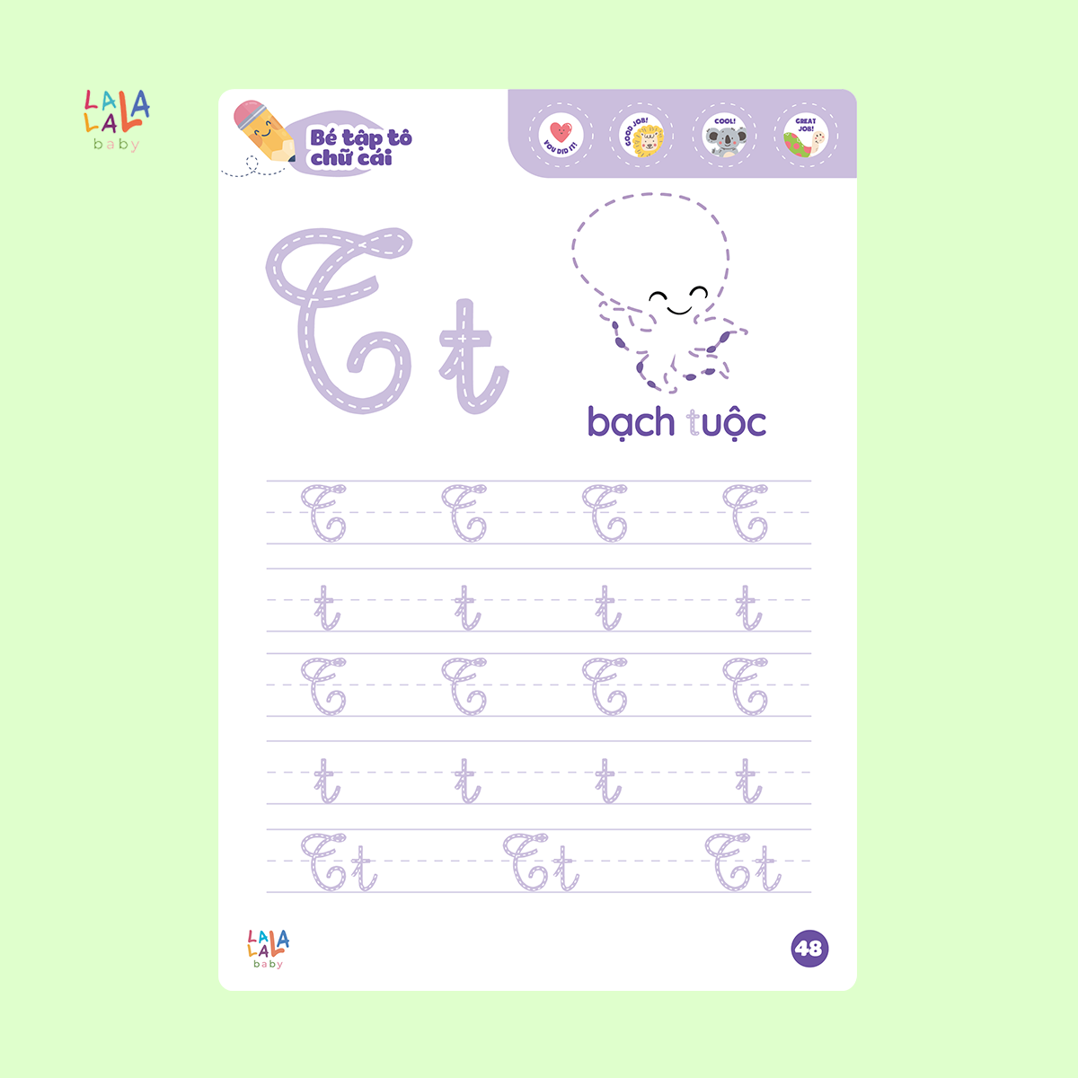  Sách luyện viết, học tiếng Việt Learn Me Lalala Baby,  bôi xóa được, tặng kèm 5 bút + cục bôi 