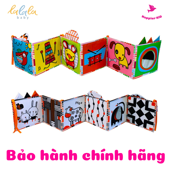  Sách vải 2 mặt kiêm quây cũi kích thích thị giác cho bé Lalala Baby 