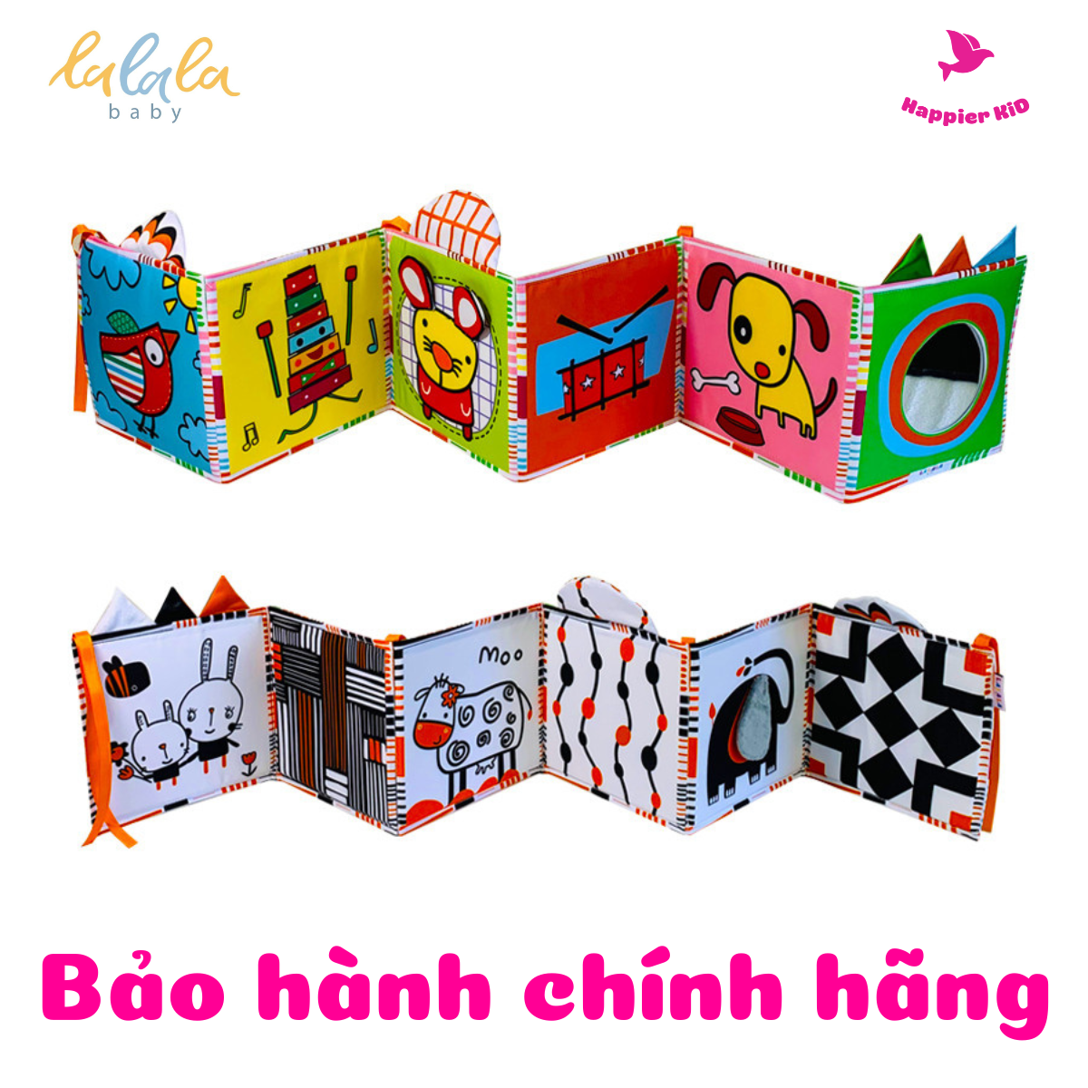  Sách vải 2 mặt kiêm quây cũi kích thích thị giác cho bé Lalala Baby 