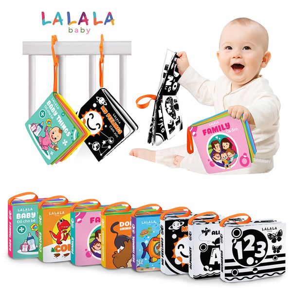  Sách vải mini nhiều chủ đề cho bé sơ sinh Lalala baby, an toàn, tiết kiệm 