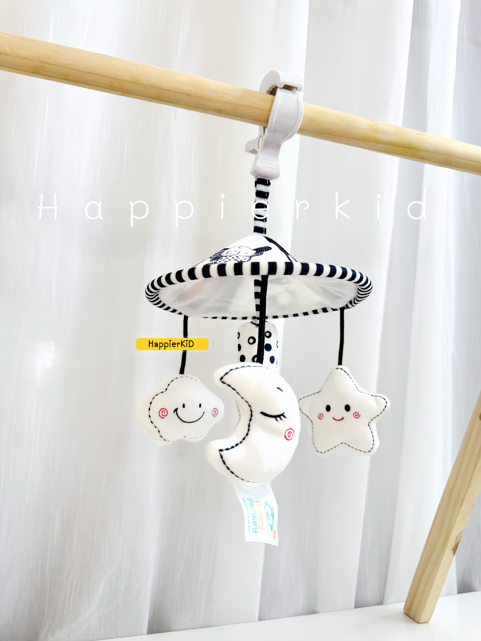  Treo nôi/cũi hình ô kèm lục lạc kích thích thị giác trẻ sơ sinh. 