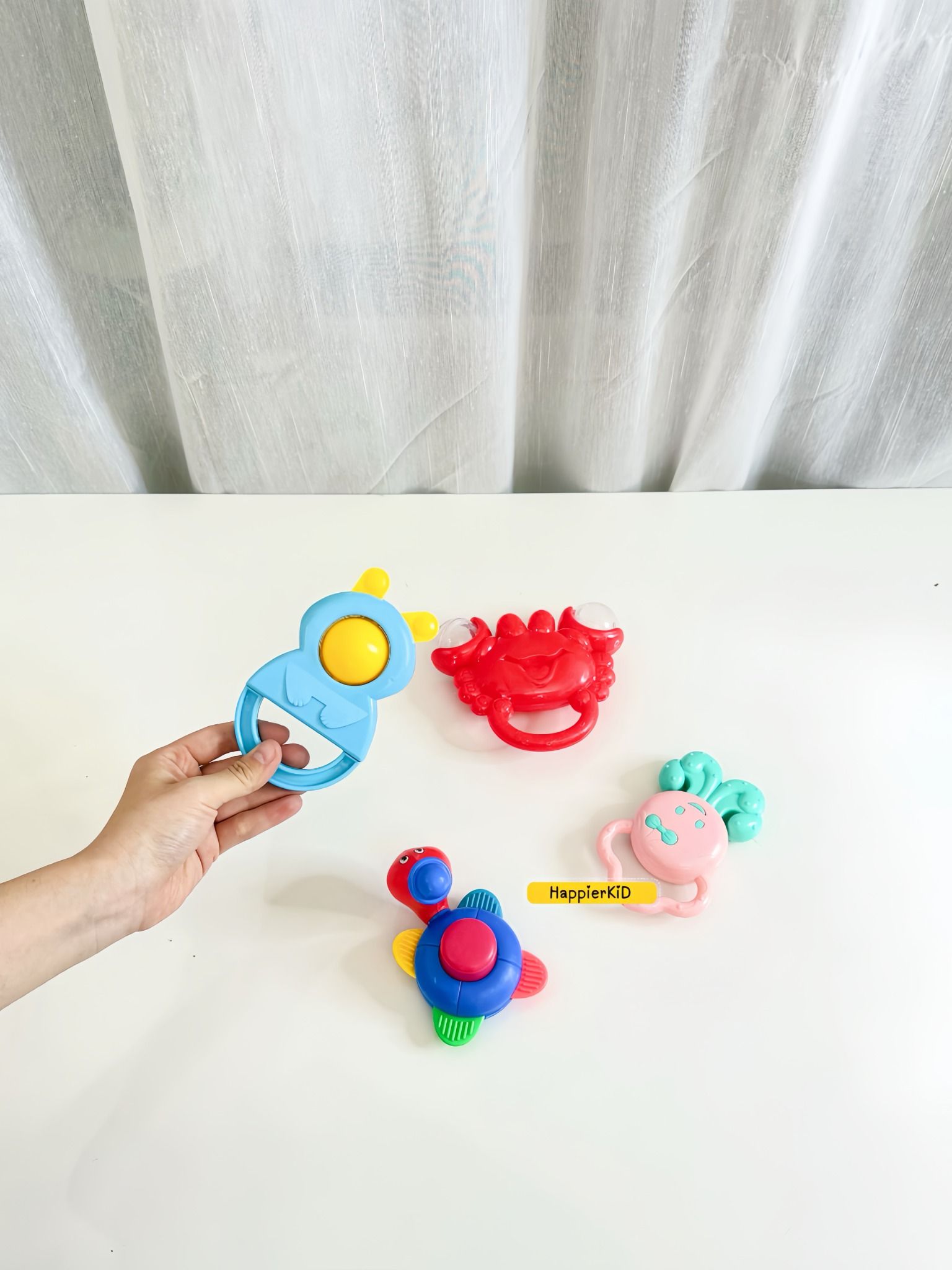  Set 4 đồ chơi lục lạc cho bé HT7554, nhựa nguyên sinh Hoàng Thu 