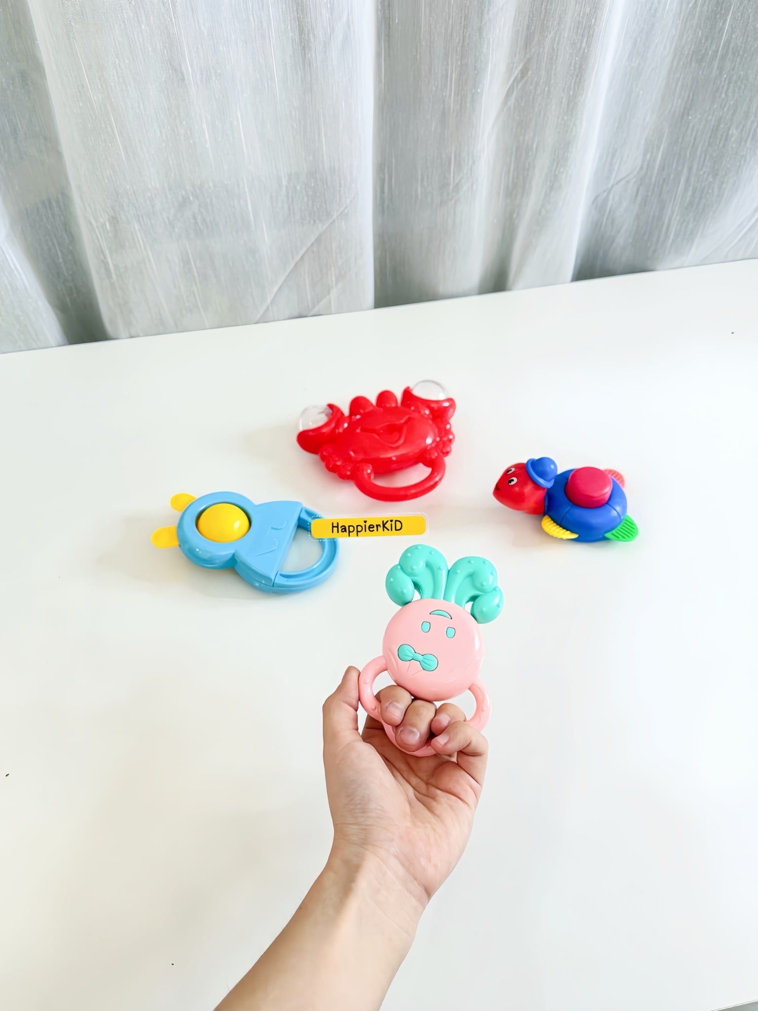  Set 4 đồ chơi lục lạc cho bé HT7554, nhựa nguyên sinh Hoàng Thu 