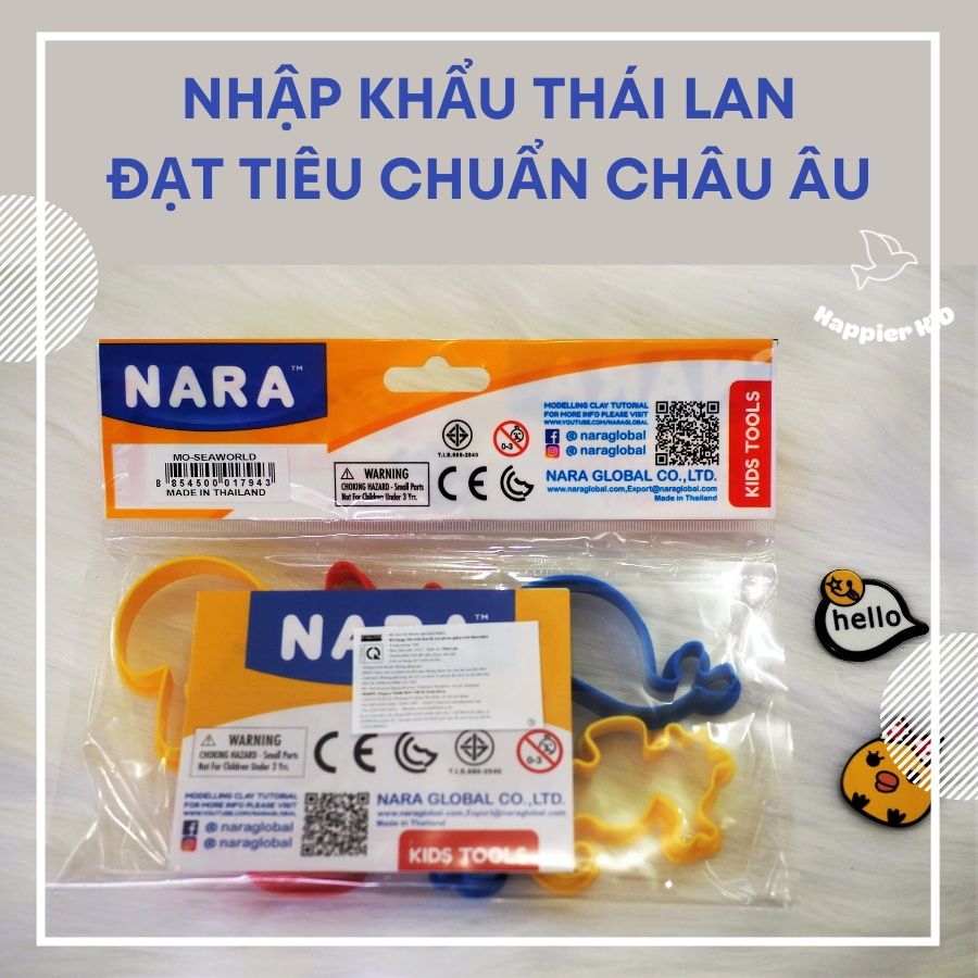  6 khuôn nặn tạo hình đất sét chủ đề động vật biển Sea World Nara Thái Lan 