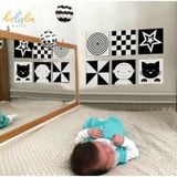  Bộ 6 thẻ decal giấy trắng đen Lalala baby, dán tường, kích thích thị giác trẻ sơ sinh 