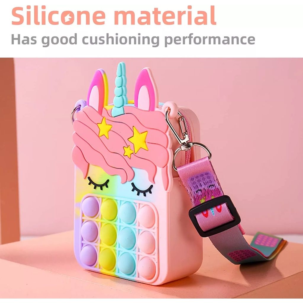  Túi đồ chơi thời trang Pop it, túi móc khóa mini Pop it, thương hiệu Mingge, siêu dễ thương 