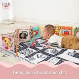  Sách vải 2 mặt kiêm quây cũi kích thích thị giác cho bé Lalala Baby 