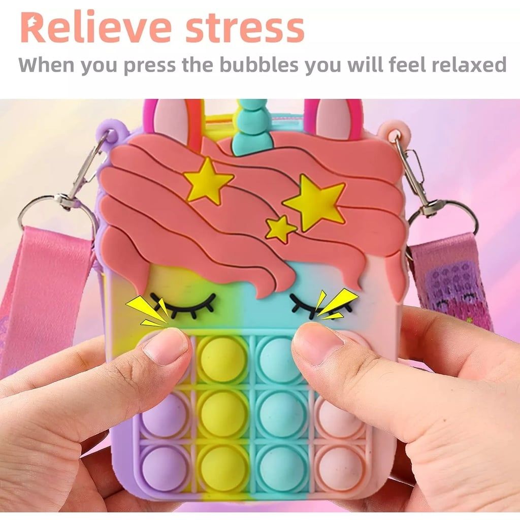  Túi đồ chơi thời trang Pop it, túi móc khóa mini Pop it, thương hiệu Mingge, siêu dễ thương 