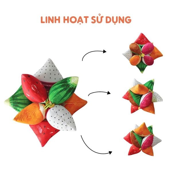  Bóng múi luyện chân Montessori PiPoVietnam, có dây treo cũi, kèm chuông 