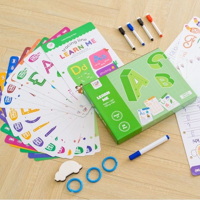  Sách luyện viết, học tiếng Việt Learn Me Lalala Baby,  bôi xóa được, tặng kèm 5 bút + cục bôi 