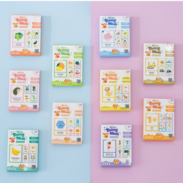  Thẻ học Mini Flashcard song ngữ Anh - Việt nhiều chủ đề 