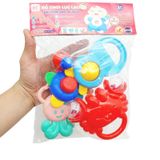  Set 4 đồ chơi lục lạc cho bé HT7554, nhựa nguyên sinh Hoàng Thu 