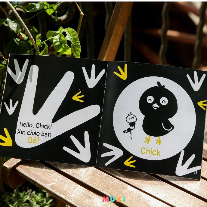  Sách Ehon song ngữ kích thích thị giác Black and White books, cho bé 0-3 tuổi 