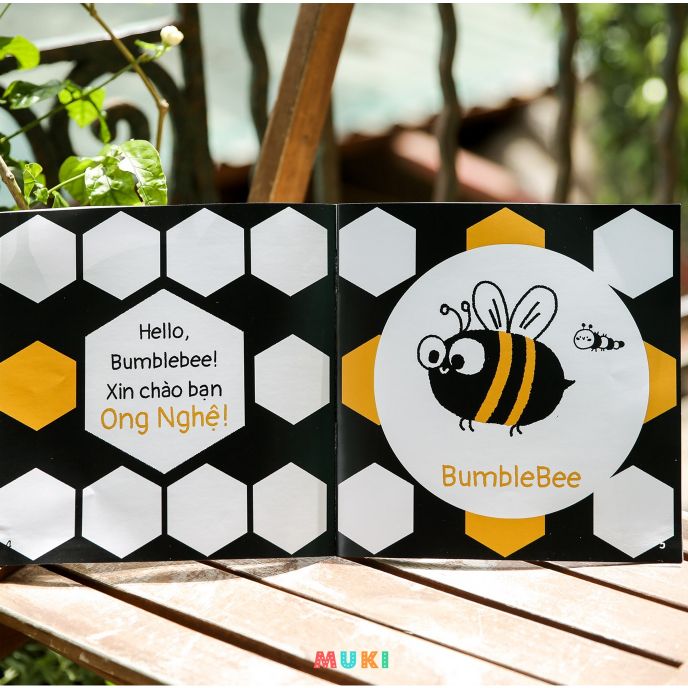  Sách Ehon song ngữ kích thích thị giác Black and White books, cho bé 0-3 tuổi 