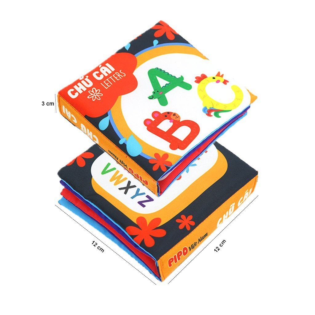  Hộp quà tặng 6 sách vải song ngữ cho bé sơ sinh PiPoVietnam, làm quà đầy tháng 