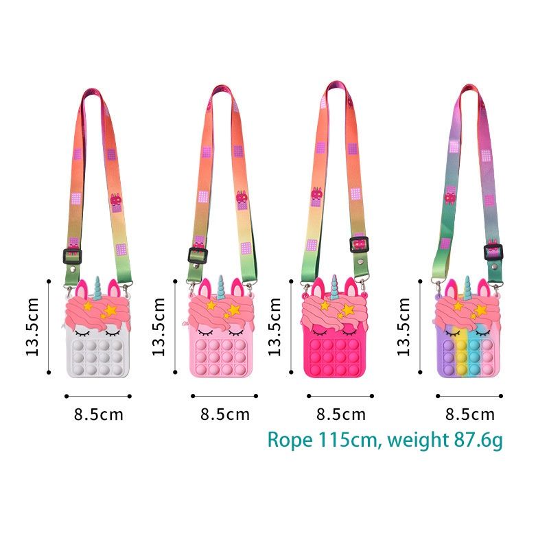  Túi đồ chơi thời trang Pop it, túi móc khóa mini Pop it, thương hiệu Mingge, siêu dễ thương 