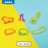  Bộ 6 khuôn nặn chủ đề sở thú MO-ZOO Nara Thái Lan,  tặng sách hướng dẫn 