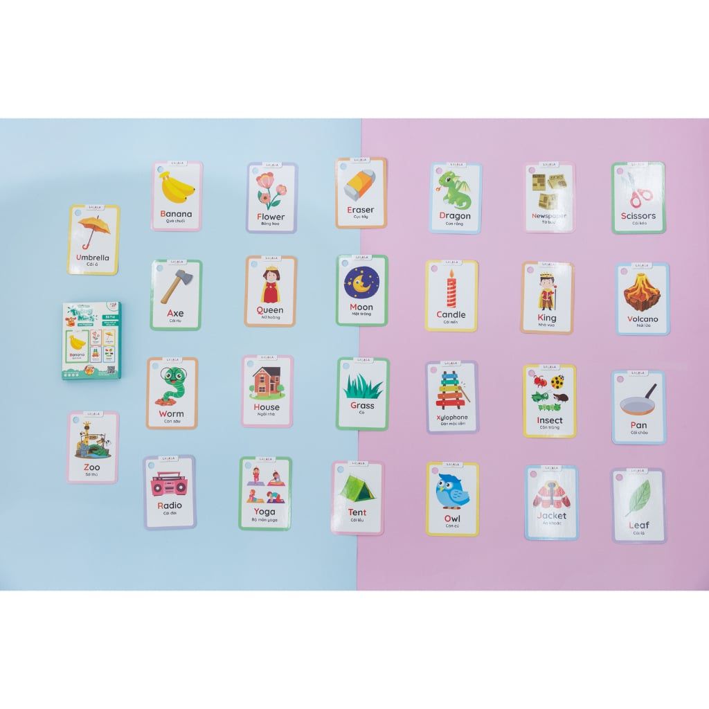  Thẻ học Mini Flashcard song ngữ Anh - Việt nhiều chủ đề 