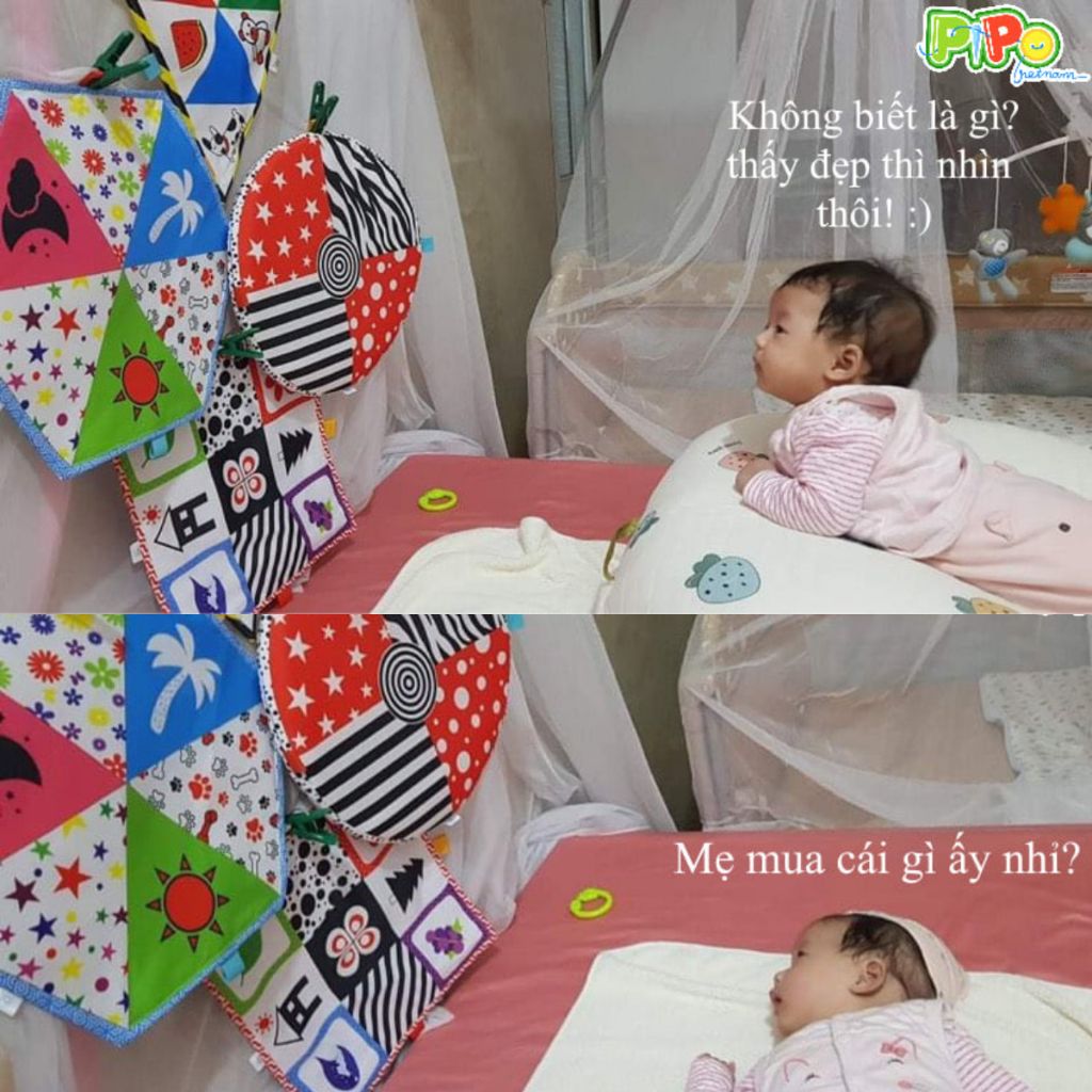  Set 4 tranh vải tummy time PiPoVietnam 