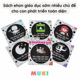  Sách Ehon song ngữ kích thích thị giác Black and White books, cho bé 0-3 tuổi 