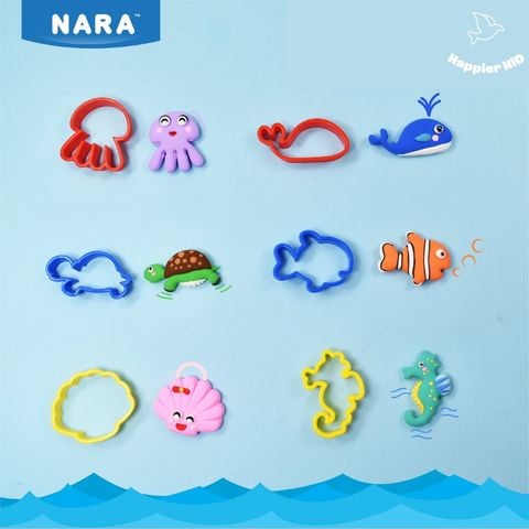  6 khuôn nặn tạo hình đất sét chủ đề động vật biển Sea World Nara Thái Lan 