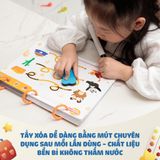  Sách luyện viết, học tiếng Việt Learn Me Lalala Baby,  bôi xóa được, tặng kèm 5 bút + cục bôi 