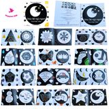  Sách Ehon song ngữ kích thích thị giác Black and White books, cho bé 0-3 tuổi 