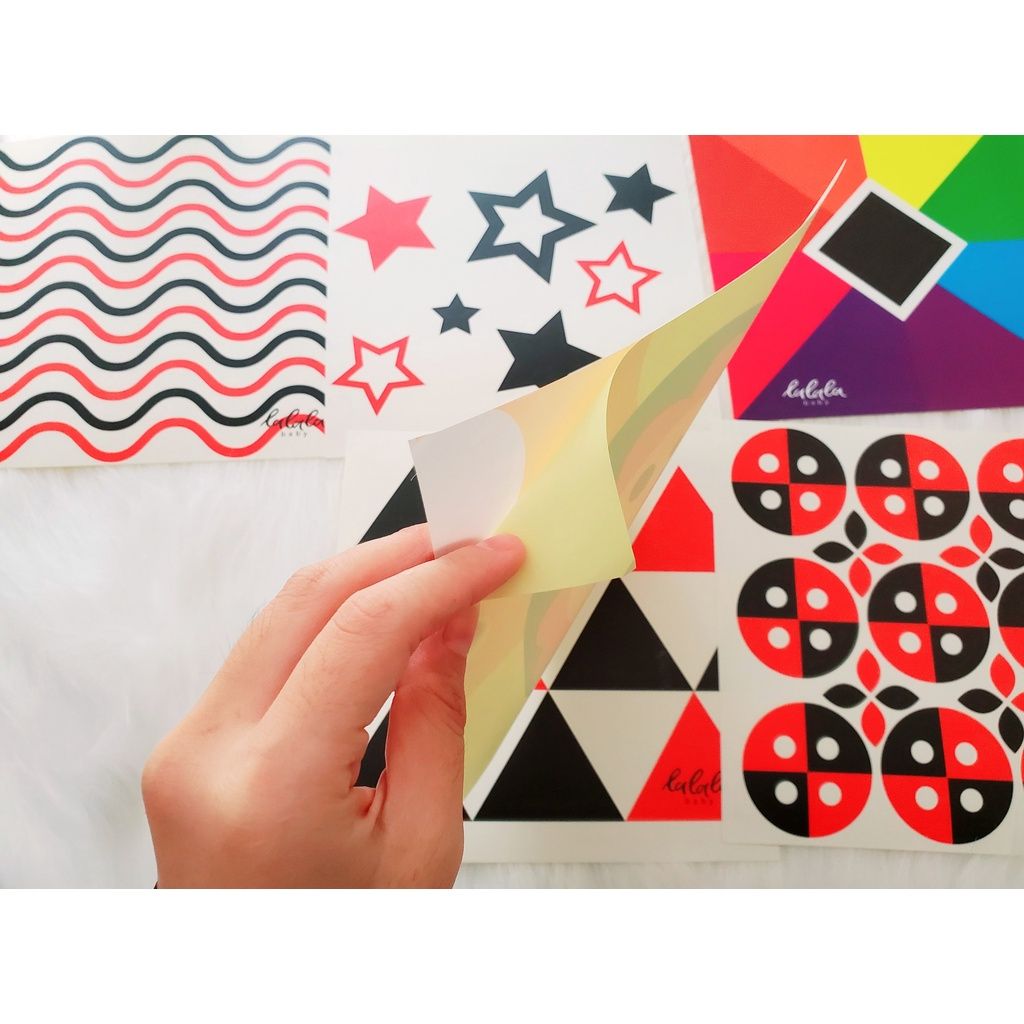  Thẻ decal dán tường kích thích thị giác cho trẻ sơ sinh, thương hiệu Lalala baby 