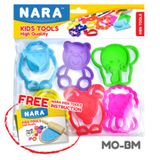  Bộ 6 khuôn nặn đất sét tạo hình động vật 3D MO-BM NARA Thái Lan,  tặng sách hướng dẫn 