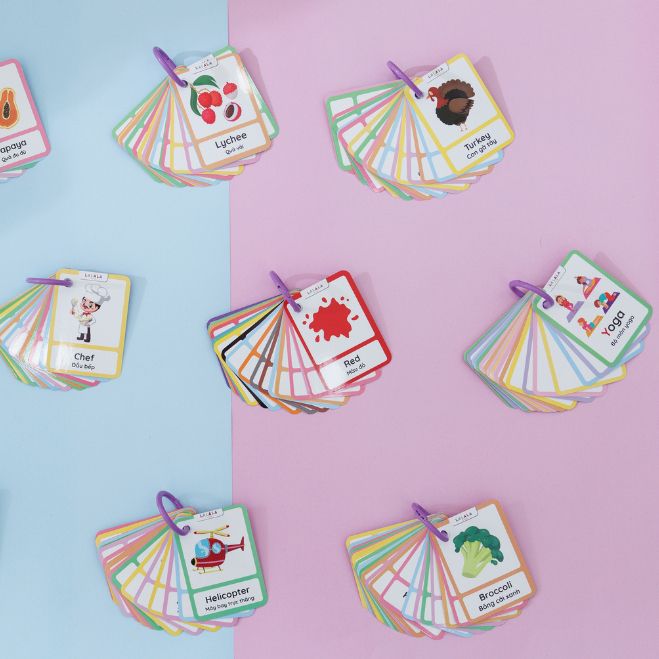  Thẻ học Mini Flashcard song ngữ Anh - Việt nhiều chủ đề 