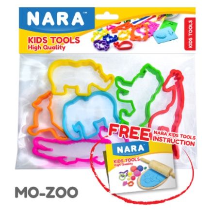  Bộ 6 khuôn nặn chủ đề sở thú MO-ZOO Nara Thái Lan,  tặng sách hướng dẫn 