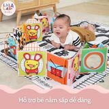  Sách vải 2 mặt kiêm quây cũi kích thích thị giác cho bé Lalala Baby 