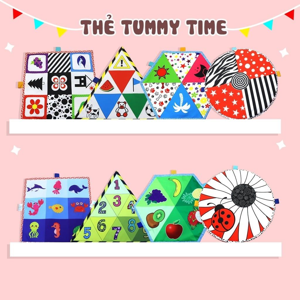  Set 4 tranh vải tummy time PiPoVietnam 