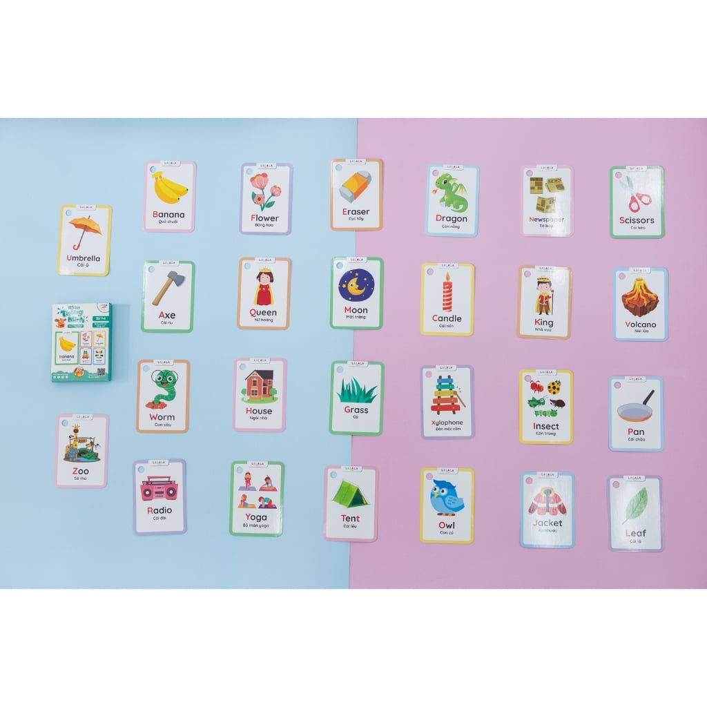  Thẻ học Mini Flashcard song ngữ Anh - Việt nhiều chủ đề 