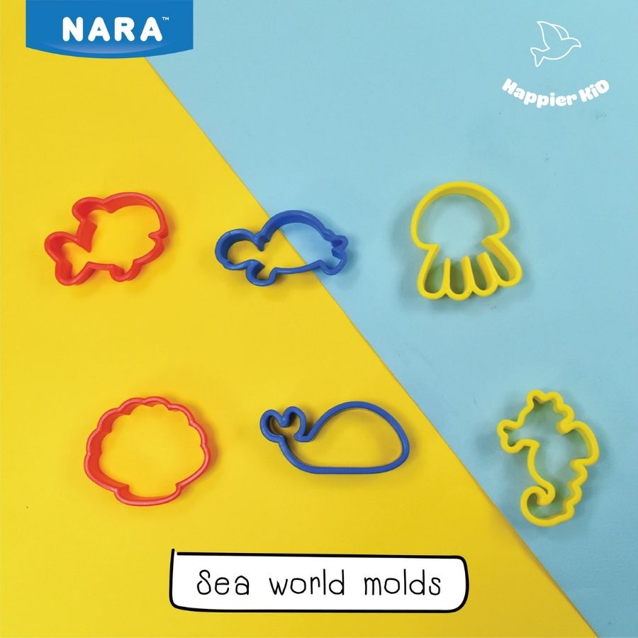  6 khuôn nặn tạo hình đất sét chủ đề động vật biển Sea World Nara Thái Lan 