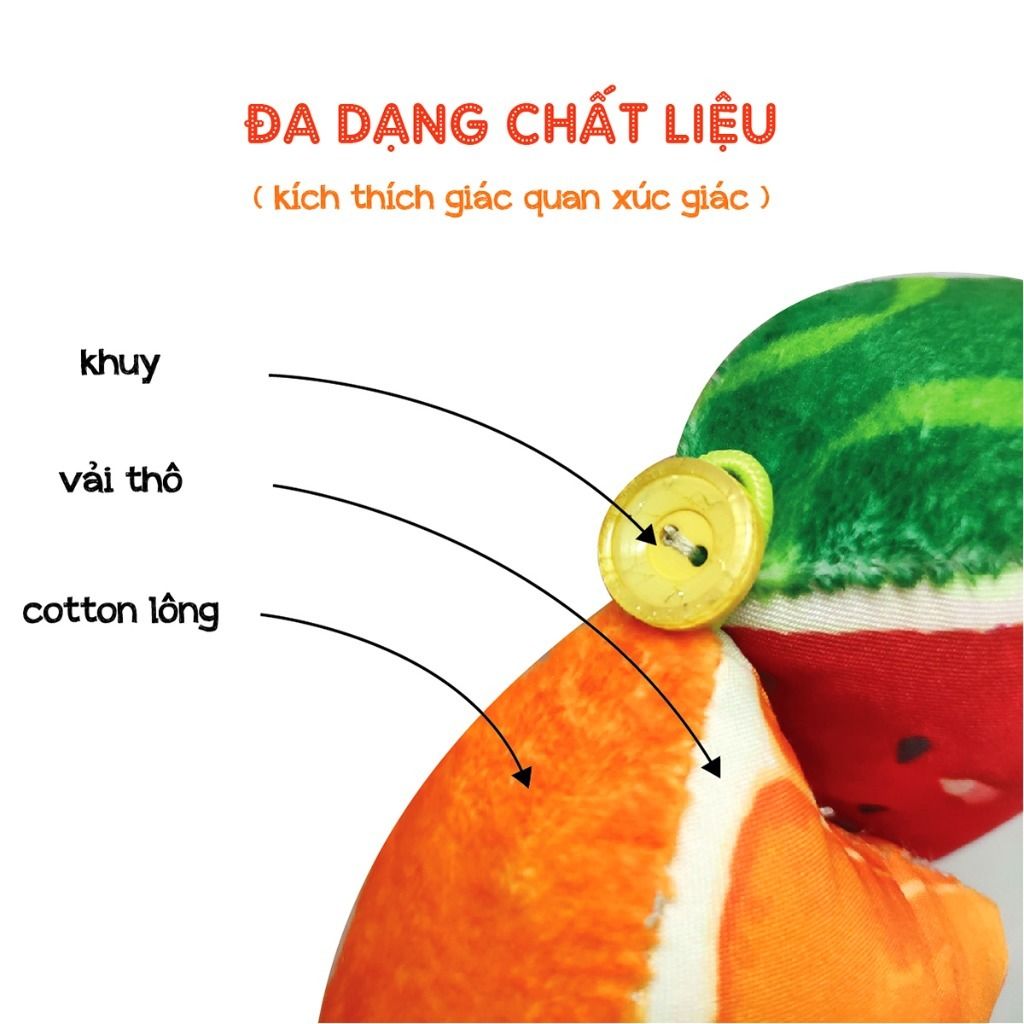  Bóng múi luyện chân Montessori PiPoVietnam, có dây treo cũi, kèm chuông 