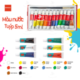  Hộp 12 tuýp màu nước 5 ml, tặng kèm 1 cọ tô màu Nataraj 404486 