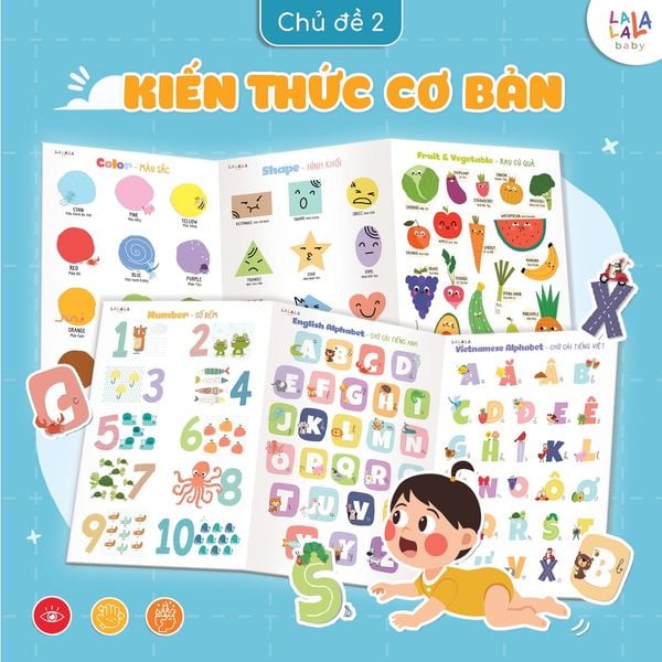  Bảng gấp thông thái song ngữ Lalala baby 96x50cm 