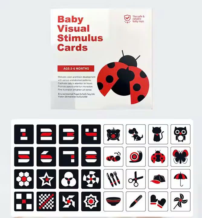  Bộ 20 thẻ 2 mặt kích thích thị giác cho bé 0-18 tháng 
