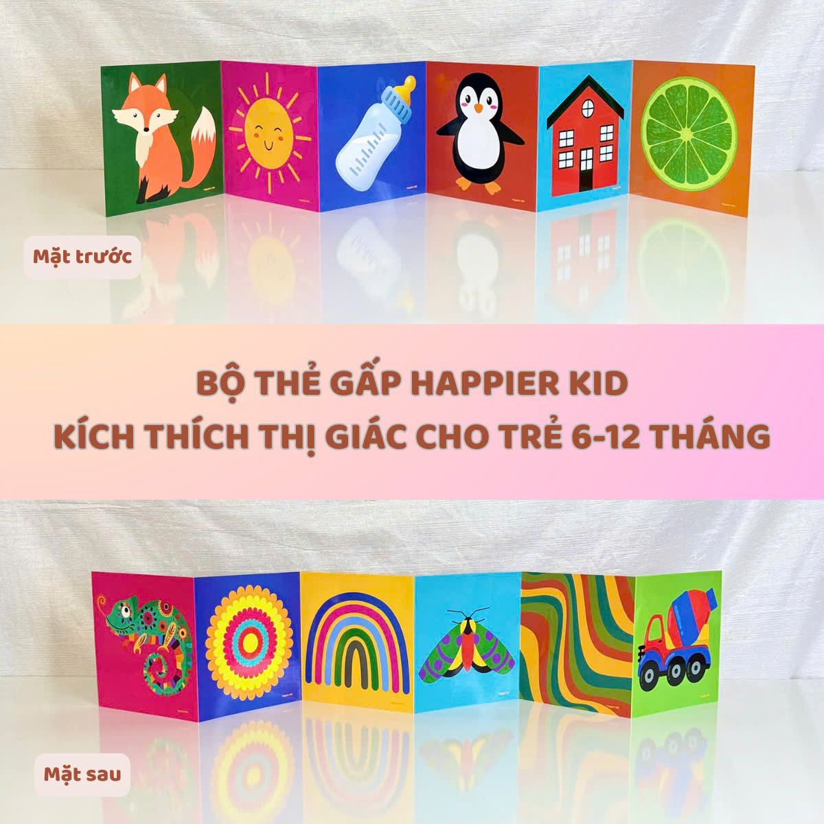  Thẻ Gấp Kích Thích Thị Giác Cho Bé HAPPIER KID 