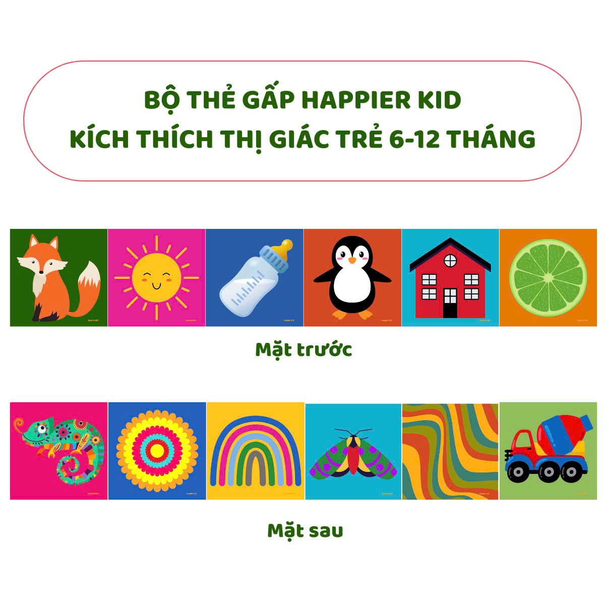  Thẻ Gấp Kích Thích Thị Giác Cho Bé HAPPIER KID 