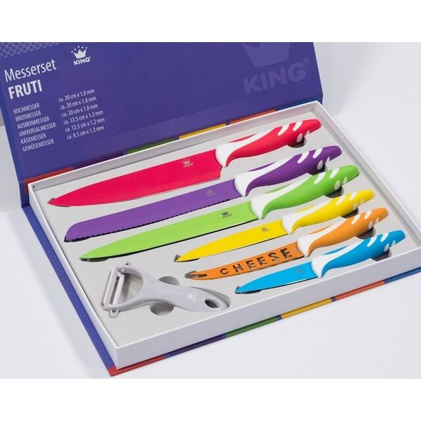  Bộ dao gọt tỉa King Messerset 7 món (dao nhiều màu) 