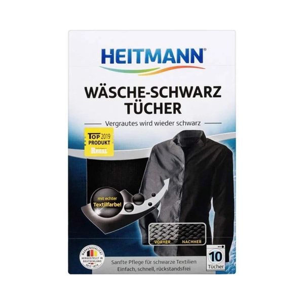  Giấy giữ mầu đen khi giặt HEITMANN WASCHE SCHWARZ TUCHER- Hộp 10 tờ 