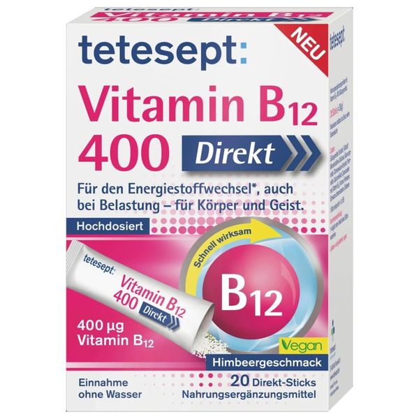  Viên uống bổ sung vitamin B12 Tetesept hương mâm xôi 