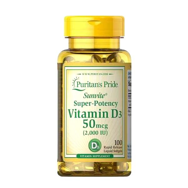  Viên uống Puritan’s Pride bổ sung Vitamin D3 50mcg 100 viên 