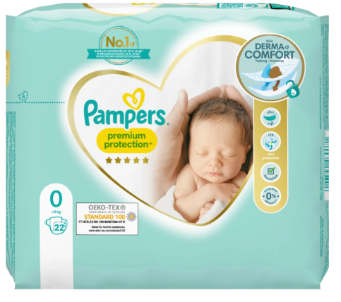  Bỉm Pampers Premium Protection Größe 0, New Baby Micro, 22 miếng 
